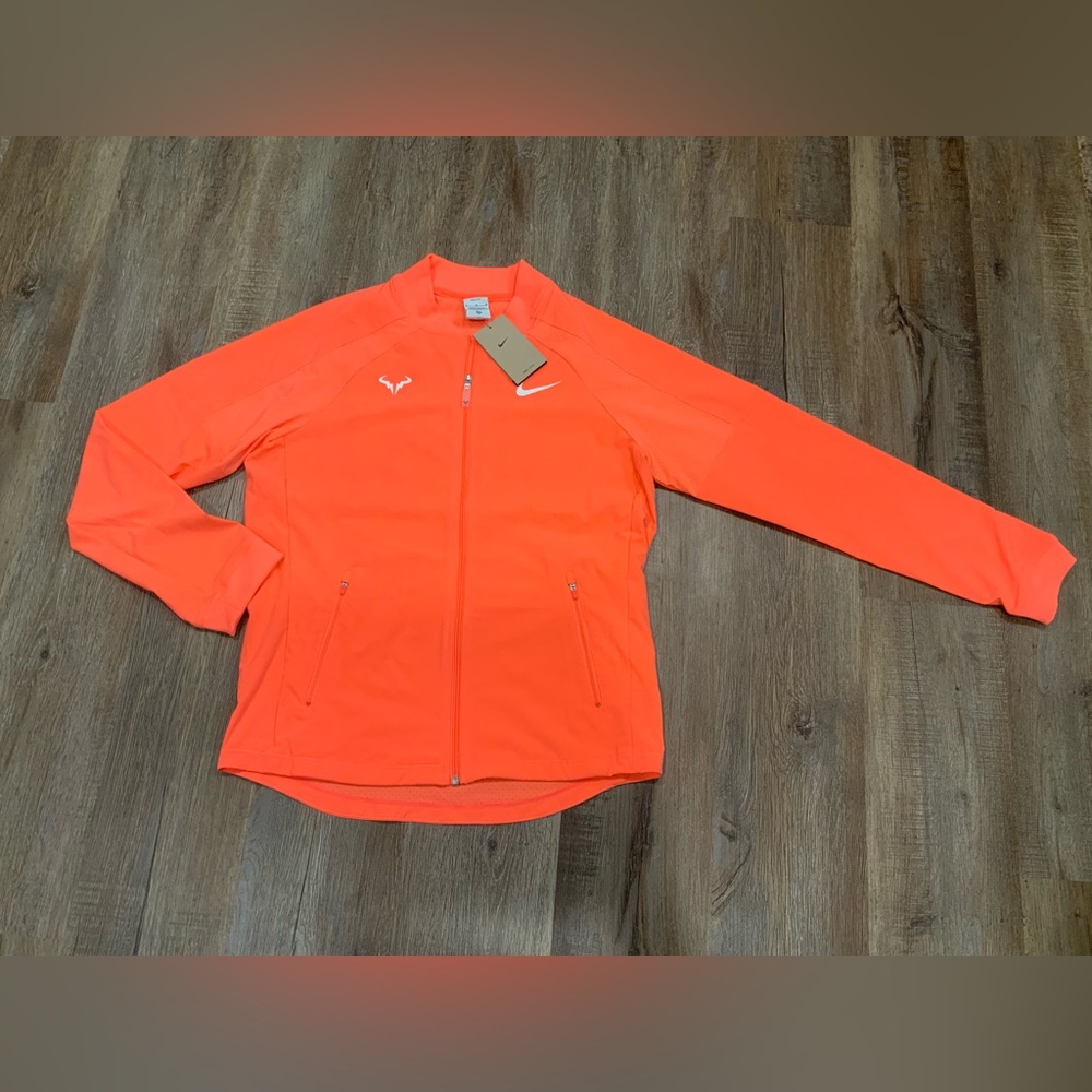 Nike Dri-Fit Rafa Nadal Tennis Jacket Bright Mango DV2885-854 Mens Sz L